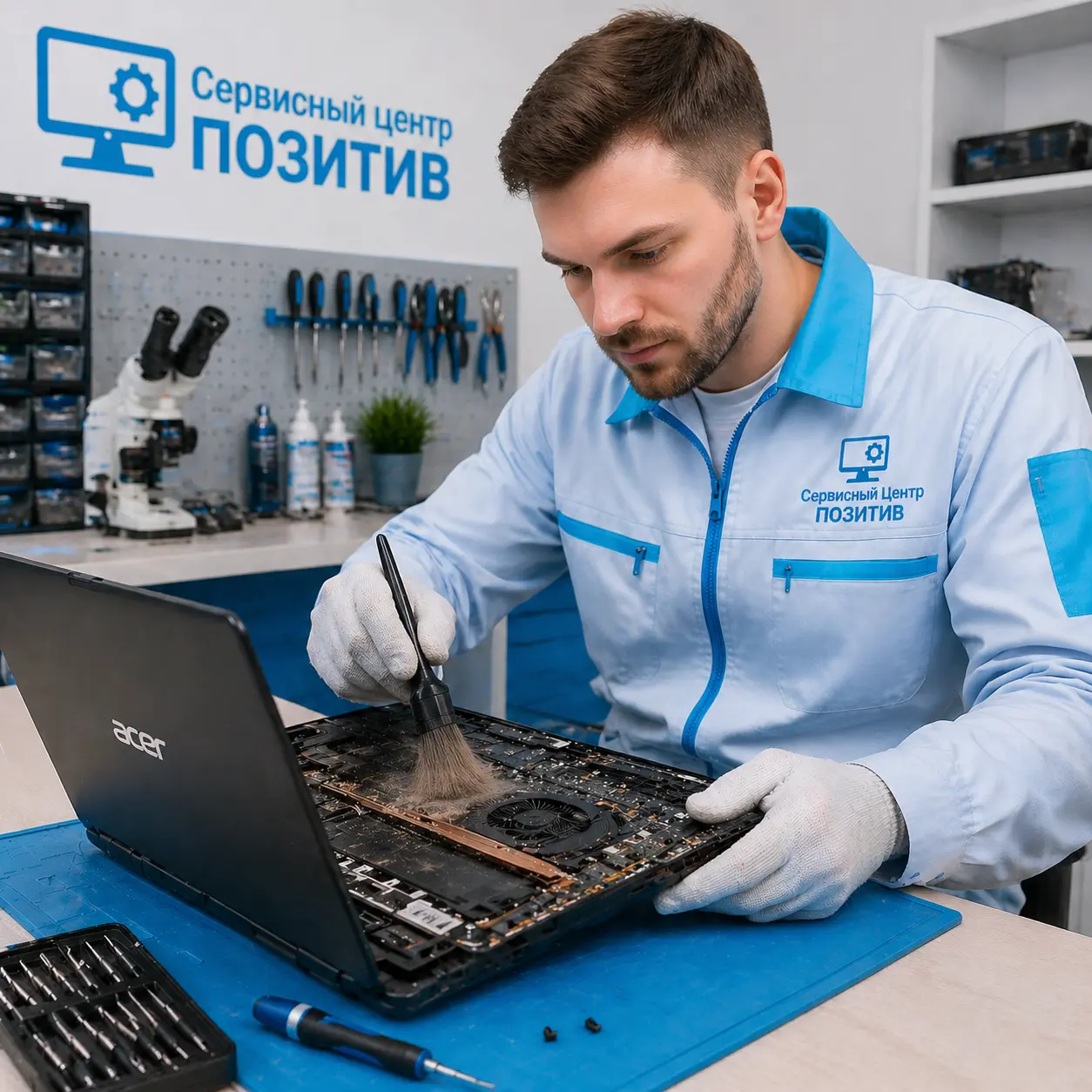 Чистка ноутбука Acer от пыли в Слободском | Замена термопасты