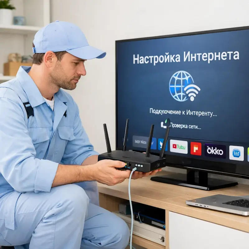 Настройка интернета на телевизоре в Слободском