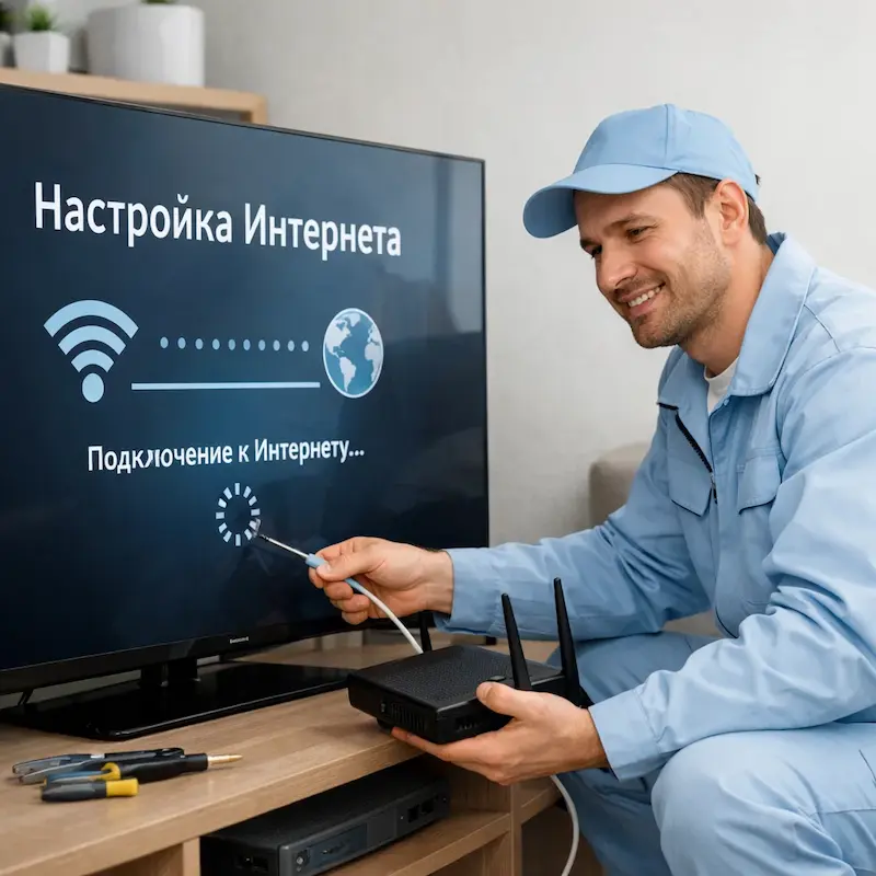 Настройка интернета на ТВ в Слободском
