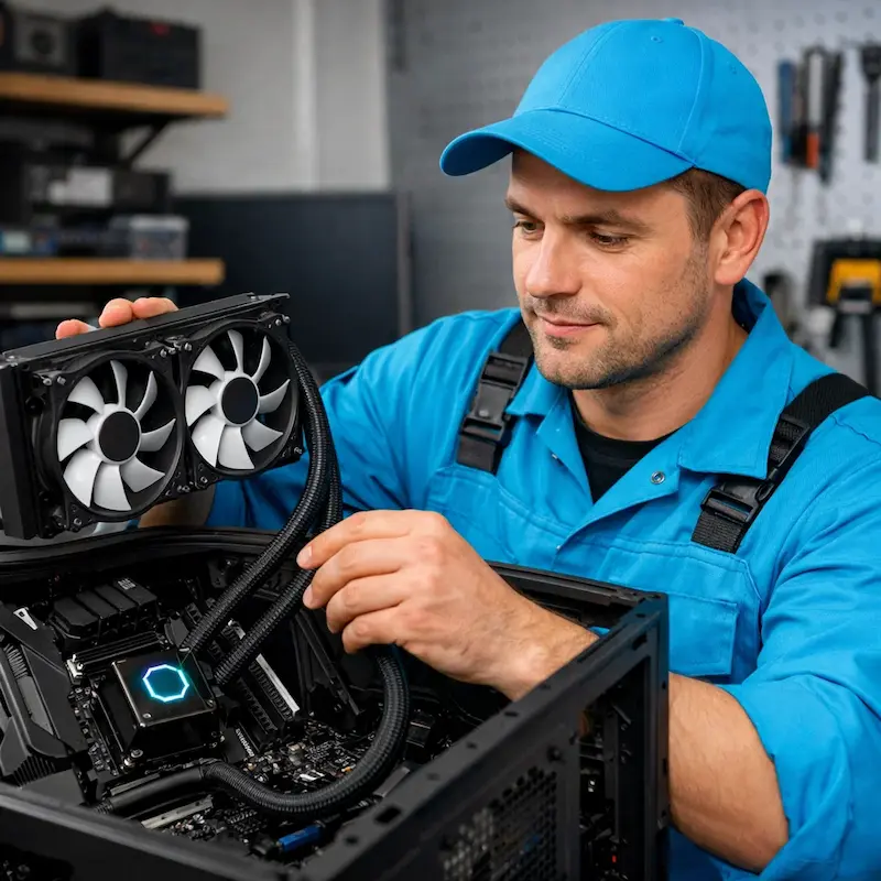 Установка водяного охлаждения на компьютер в Слободском