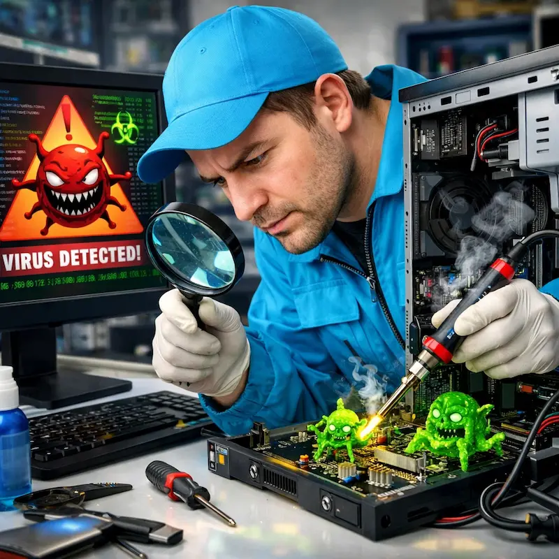 Вылечить компьютерный вирус в Слободском